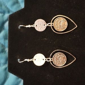 Silver Cancer Hook Earrings